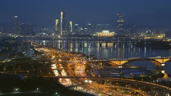 Seoul Cityscape in Twilight South Korea