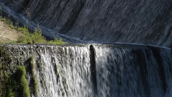 Water Running in a Dam in a Swamp