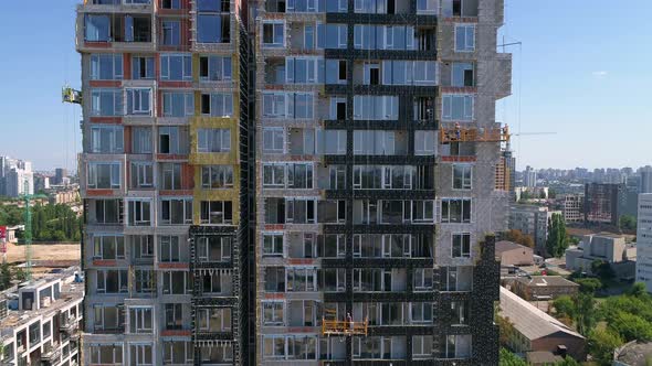 Drone Aerial View Modern Building Residential Complex Unit Home