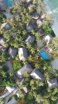 Zanzibar Tanzania  Aerial View of Houses Near the Coast Vertical Video