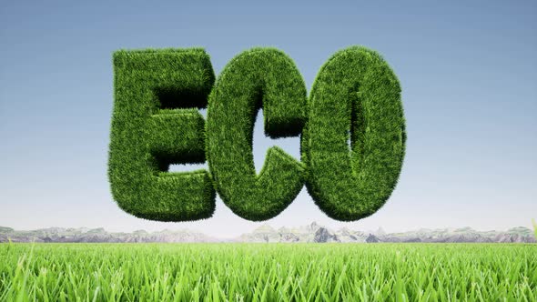 ECO Sign Grass Green Planet Earth Globe Landscape alt