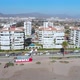First line buildings, Beach pacific ocean coast (La Serena, Chile) aerial view - VideoHive Item for Sale