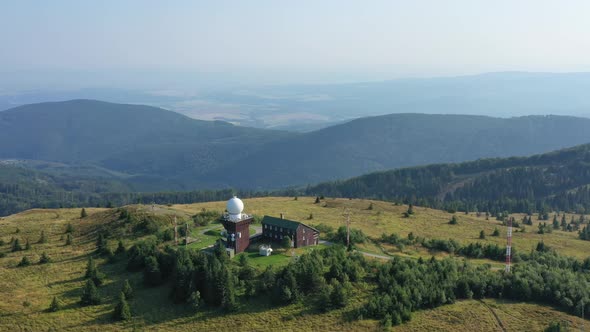 Aerial view of the recreational area Kojsovska Hola in Slovakia