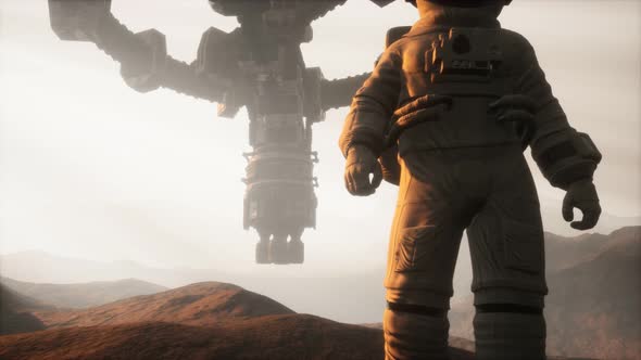 Astronaut Walking on an Mars Planet alt