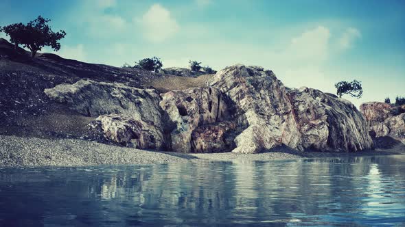 Baltic Sea Coast on the Rocky Island