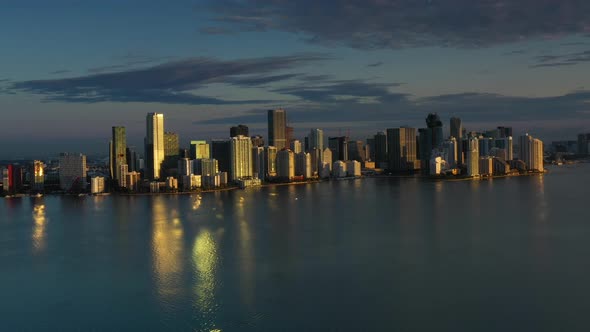 Aerial view on Miami at golden hour