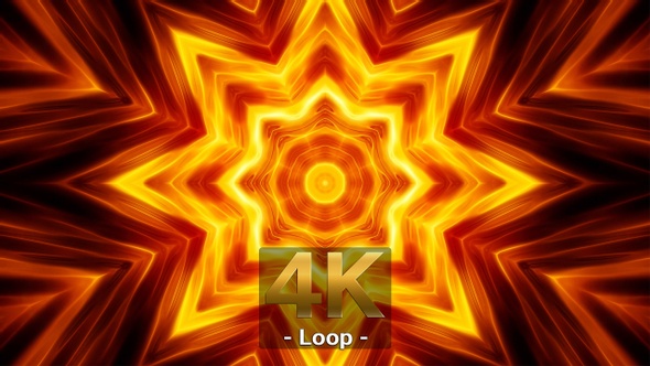 Flowing Fire Kaleidoscope Loop 4K 01