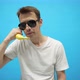 The guy calls the banana phone. Nice way to get in touch. - VideoHive Item for Sale