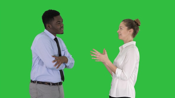 Business Woman Giving Some Ideas to Her Boss on A Green