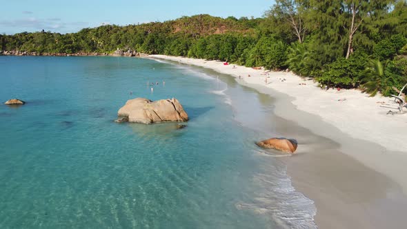 beach on the island of Praslin Anze Lazio