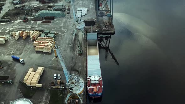 Cargo ship in port