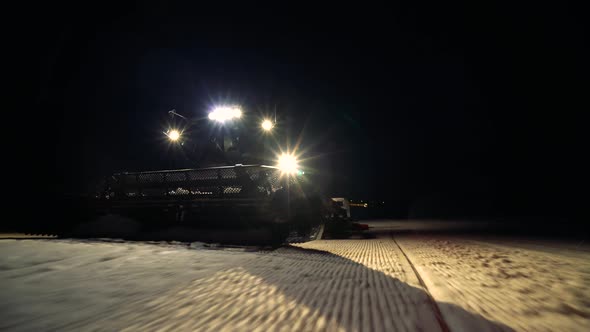 Snow Plow Truck On Ski Slope