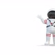 Cosmonaut Greets On The Right on White Background - VideoHive Item for Sale