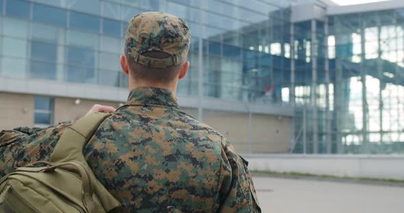 Back View of Male Soldier