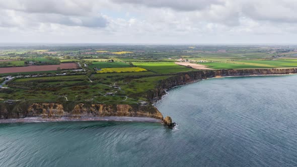 The Pointe Du Hoc / France / Hyperlapse / 4K Aerial Hyperlapse of the Pointe Du Hoc