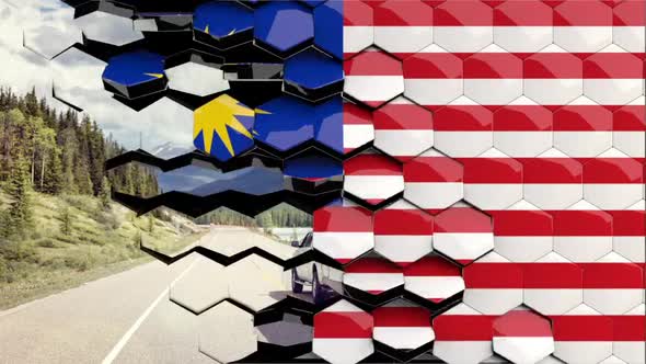 Malaysia Flag Hexagon Transition - 4K Resolution