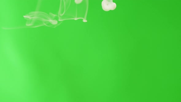 Smoke Jet on Green Chroma Key Background