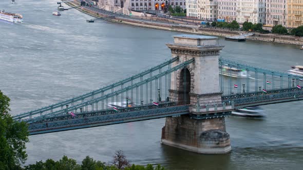 Budapest with Parliament building and Danube river at sunset