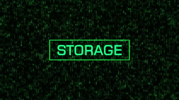 STORAGE Concept Over Computer Binary Background. STORAGE Text Over Binary Code