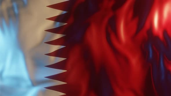 Qatar Flag with Edge Bump