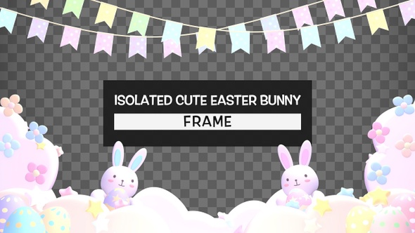 Isolated Cute Easter Bunny Frame