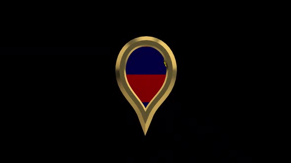 Liechtenstein 3D Rotating Location Gold Pin Icon