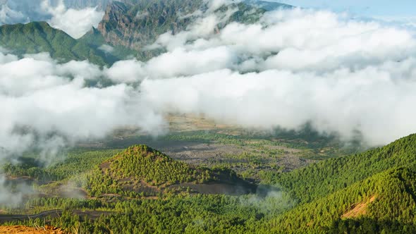 La Palma Valley And Clouds Timelapse, Spain