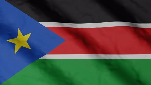 South Sudanese flag waving in the wind.