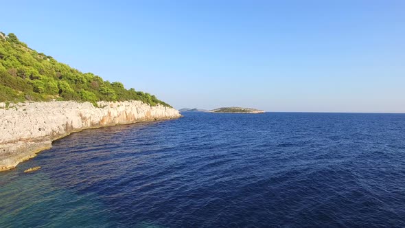 Flying over Dalmatian landscape