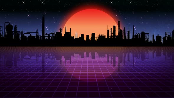 Retro Futuristic Industrial Background