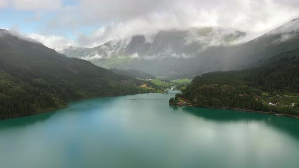 Beautiful Nature Norway Natural Landscape Lovatnet Lake