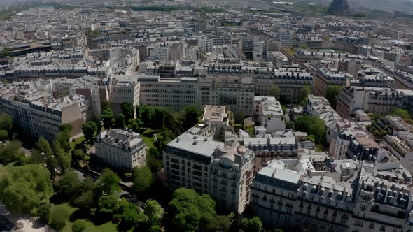 Drone Aerial View of Paris City France