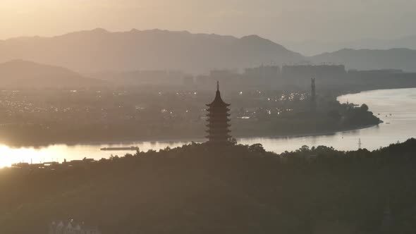 ancient chinese architecture in hangzhou city