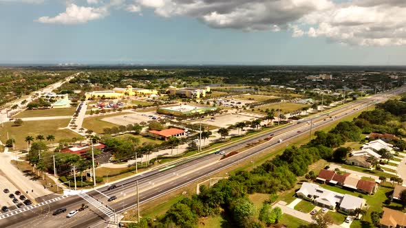 Downtown Port St Lucie Florida 4k Aerial Drone Video