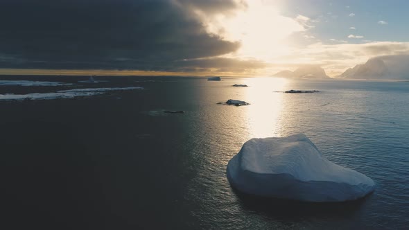 Iceberg in Sunset Above Antarctica