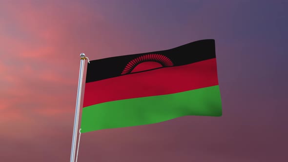 Flag Of Malawi Waving 4k