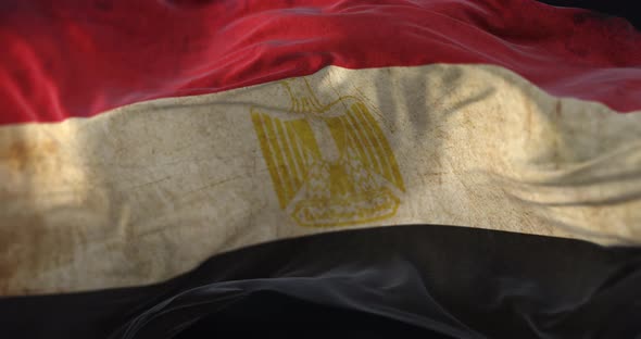 Old Egypt Flag Waving