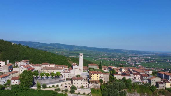 Aerial View Of Medieval Village