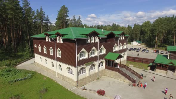 Aerial view of Monastic refectory in Monastery 23