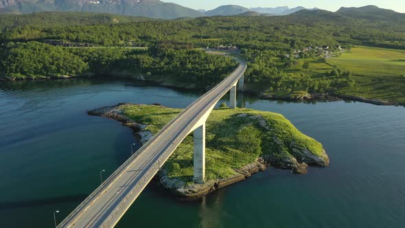 Bridge Over Whirlpools of the Maelstrom of Saltstraumen Nordland Norway