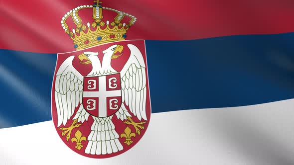 Flag of The Serbia