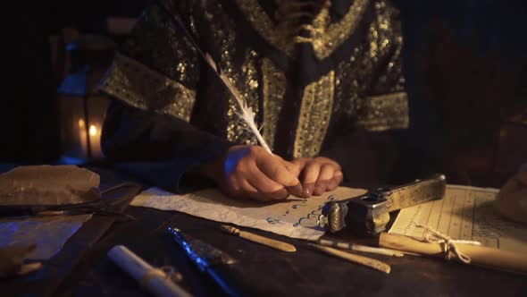 Writing letters in ancient times. alt