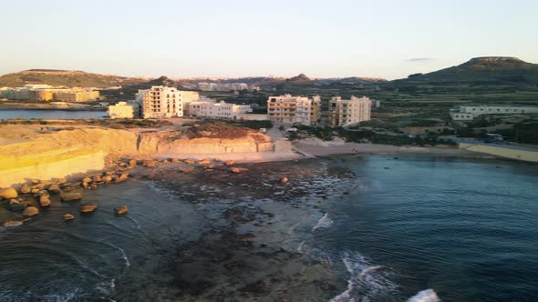 Overhead Aerial View of Xwejni Rock in Gozo