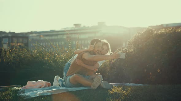 Young couple having fun