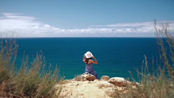 Woman Enjoys Her Tropical Beach Vacation