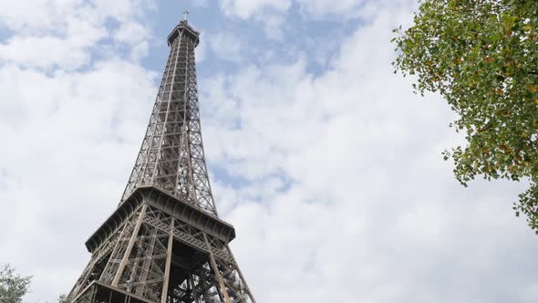 Steel construction details of Eiffel tower in Paris France 4K 2160p UltraHD video - Typic French sym