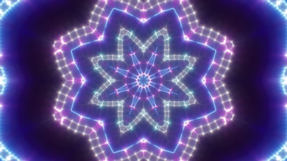 Blinking Lights Neon Kaleidoscope Loop 4K 01