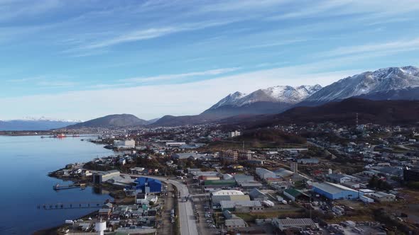 Patagonia landscape. Famous town of Ushuaia at Patagonia Argentina