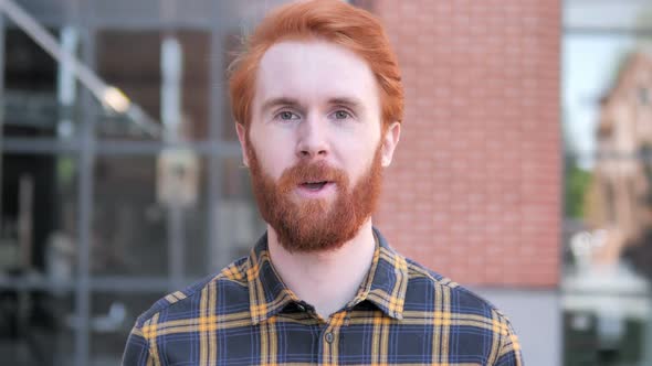 Online Video Chat By Redhead Beard Young Man