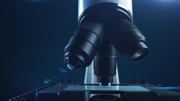 close-up microscope. the lenses change the magnification ratio while observing viruses.